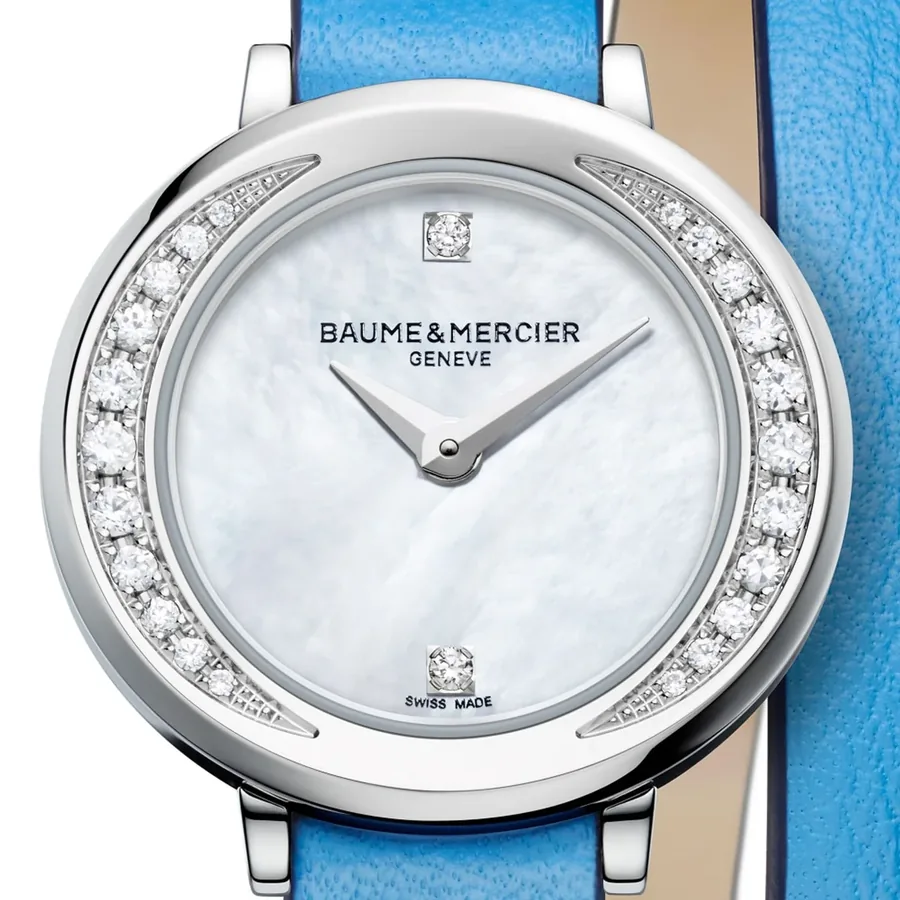 Baume & Mercier 22mm Watch, Blue Leather Strap, view 2