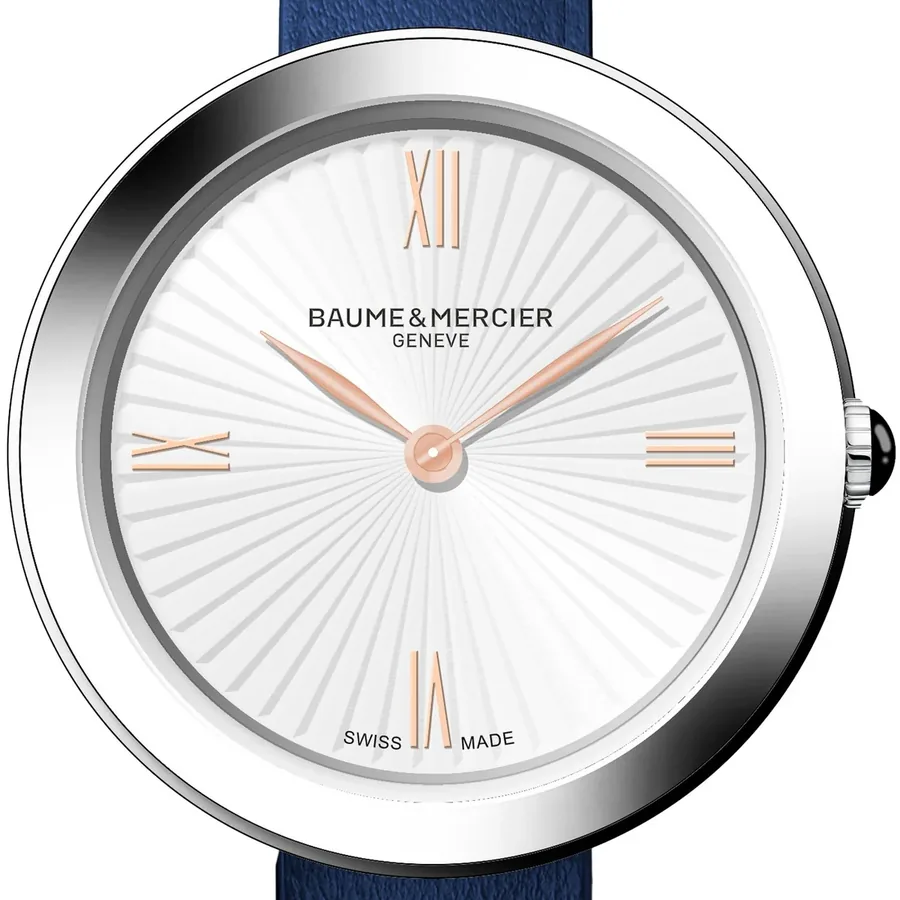 Baume & Mercier 28mm Silver Dial, Blue Leather Strap, view 2
