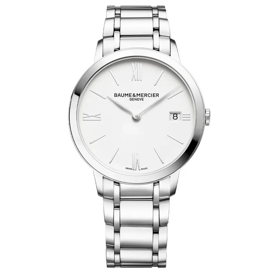 Baume & Mercier 36.5mm Watch, Silver-Tone Stainless Steel Bracelet, front view