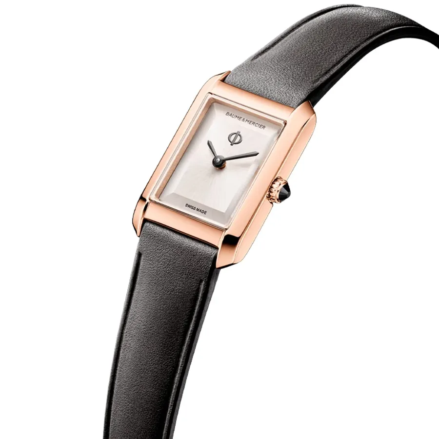 Baume & Mercier Hampton 28mm Silver Dial, Black Leather Strap, view 3