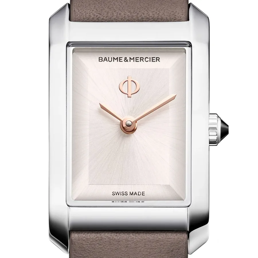 Baume & Mercier Hampton 28mm Silver Dial, Taupe Grey Leather Strap, view 2