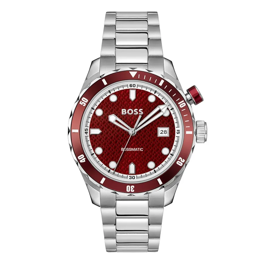 BOSS Bossmatic 42mm Automatic Burgundy Dial, front view
