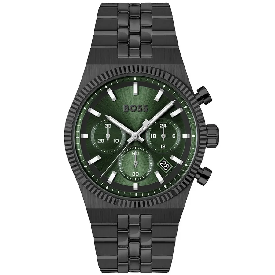 BOSS Candor Prime 41mm Chronograph Green Dial, front view