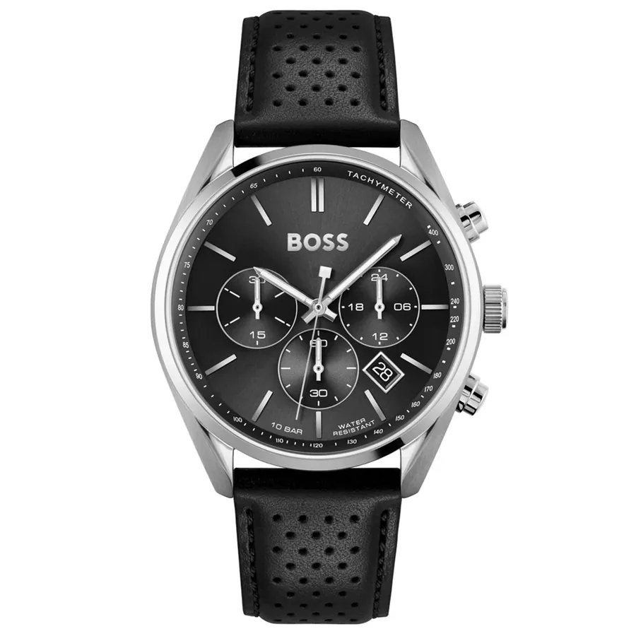 BOSS Champion Chronograph Black Dial, front view