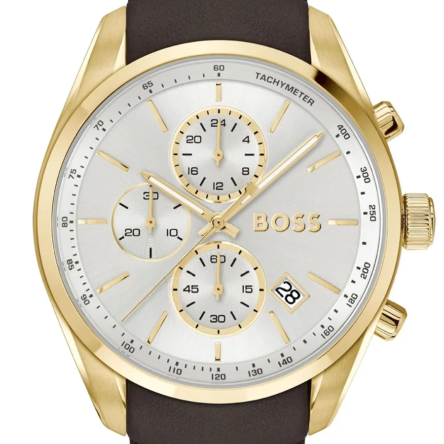 BOSS Grand Prix 44 44mm Chronograph White Dial, Brown Leather Strap, Ref. 1514225, view 2