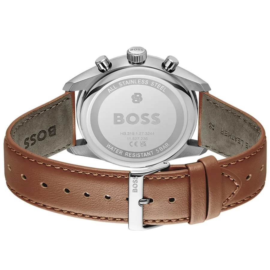 BOSS Grand Prix 44 44mm Chronograph White Dial, Brown Leather Strap, Ref. 1514313, view 5