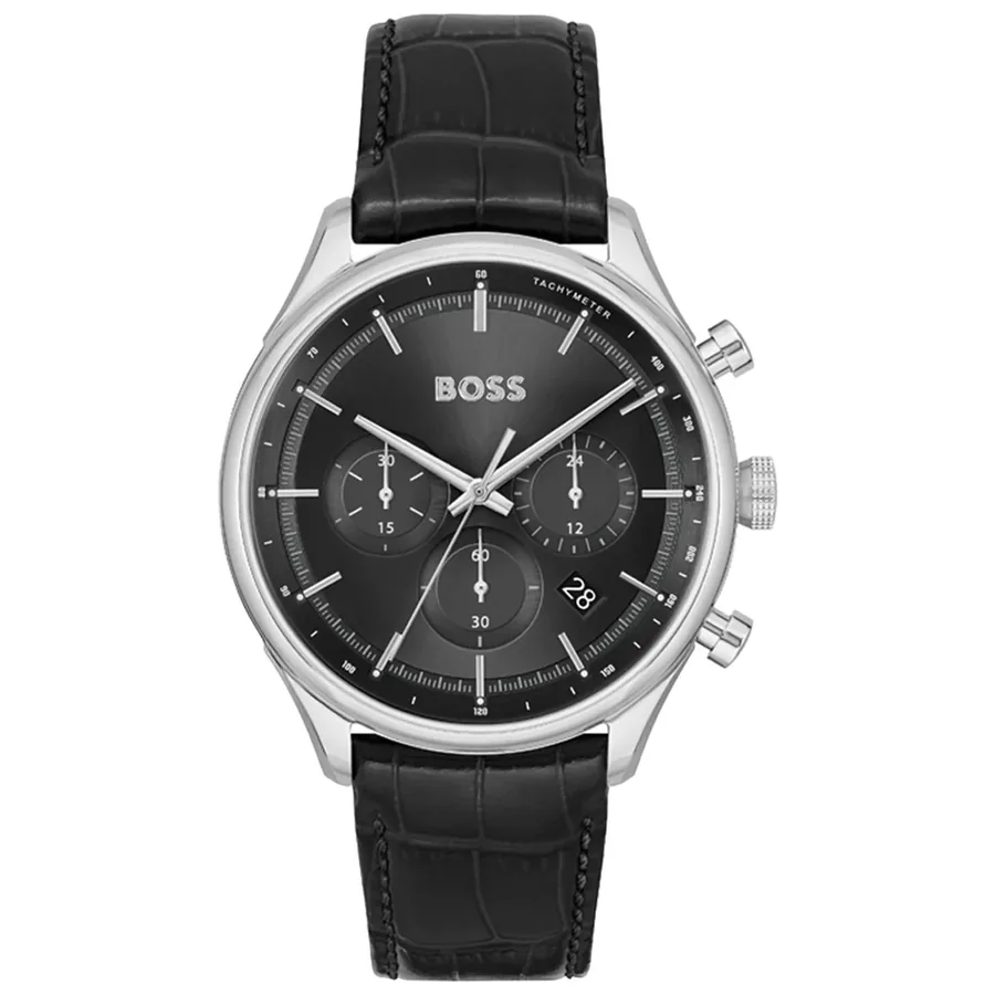 BOSS Gregor 45mm Chronograph Black Dial, front view