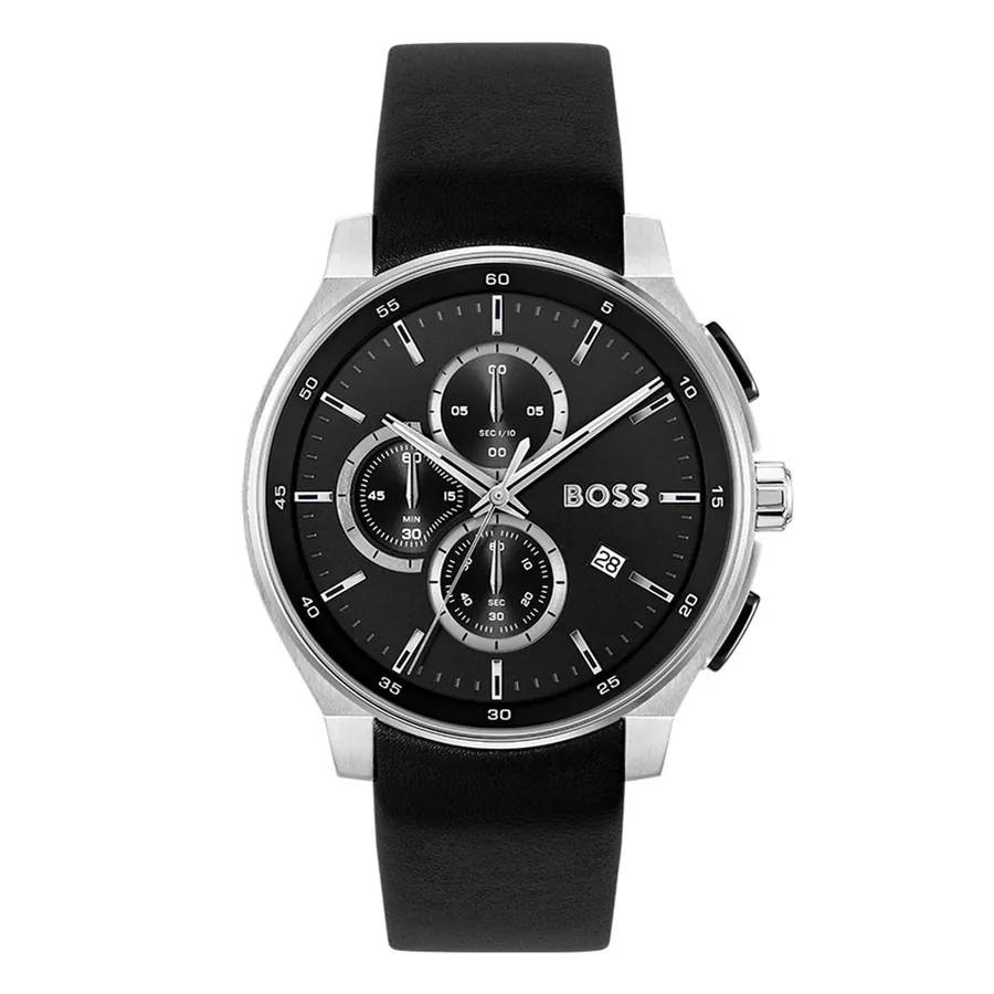 BOSS Peak 2.0 44mm Chronograph Black Dial, front view