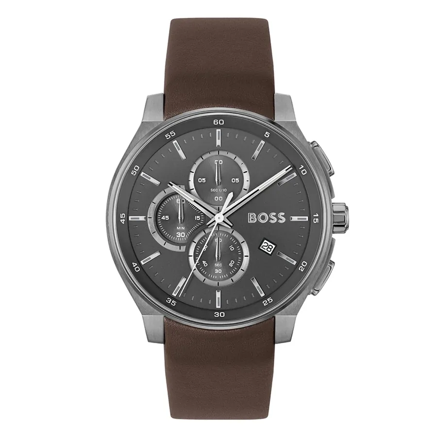 BOSS Peak 2.0 44mm Chronograph Grey Dial, front view