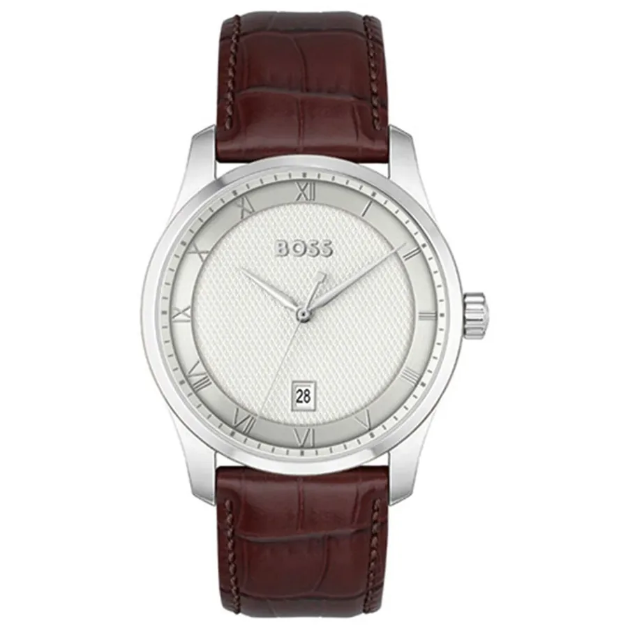 BOSS Principle 41mm Silvery White Dial, front view