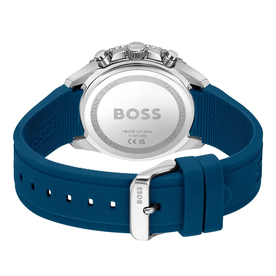 BOSS Runner Chrono 43mm Black Dial, Blue Rubber Strap, view 4