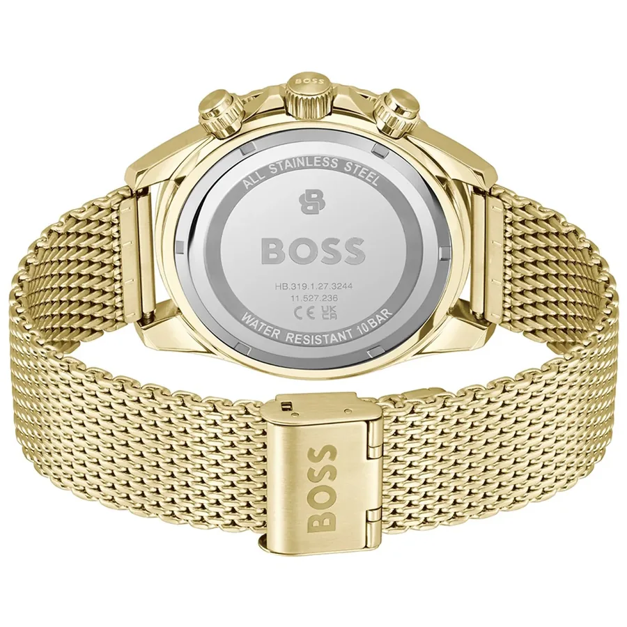 BOSS Sealiner 44mm Chronograph Black Dial, Gold-Tone Stainless Steel Bracelet, view 5