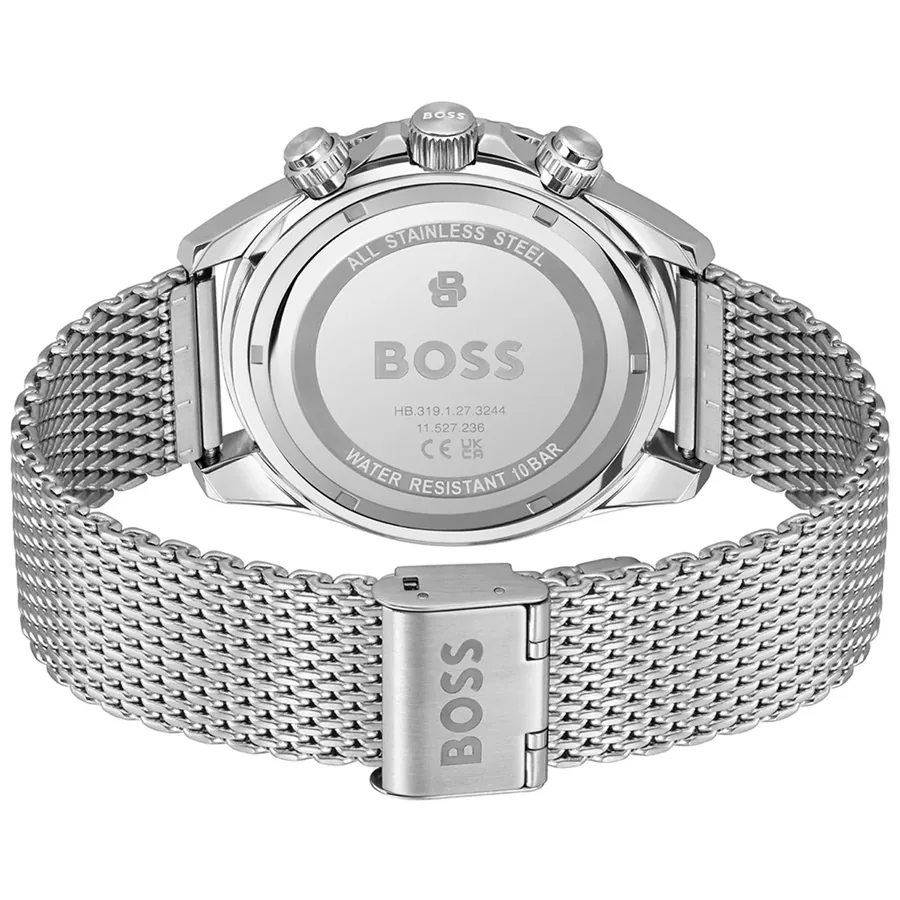 BOSS Sealiner 44mm Chronograph Black Dial, Silver-Tone Stainless Steel Bracelet, view 5