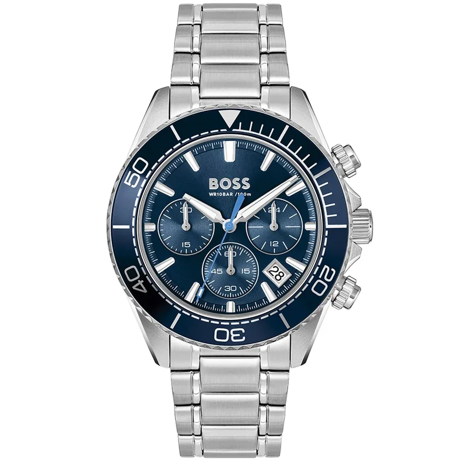 BOSS Sealiner 44mm Chronograph Blue Dial, front view