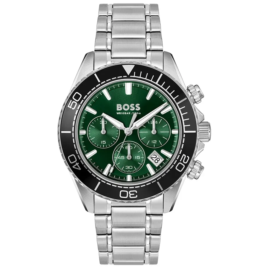 BOSS Sealiner 44mm Chronograph Green Dial, front view