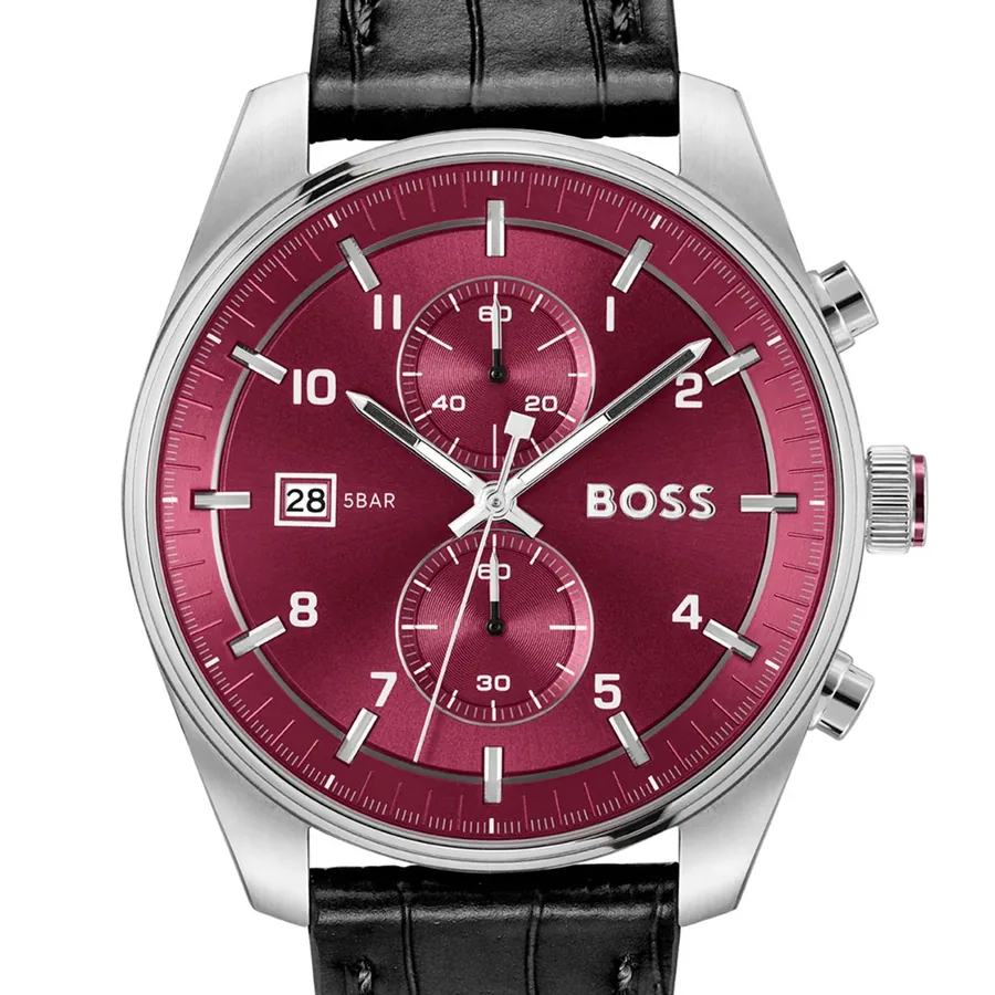 BOSS Skytraveller 44mm Chronograph Burgundy Dial, view 2