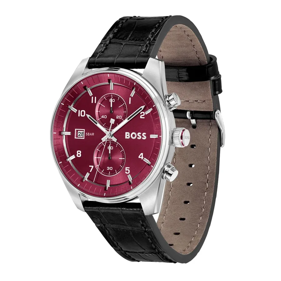 BOSS Skytraveller 44mm Chronograph Burgundy Dial, view 3