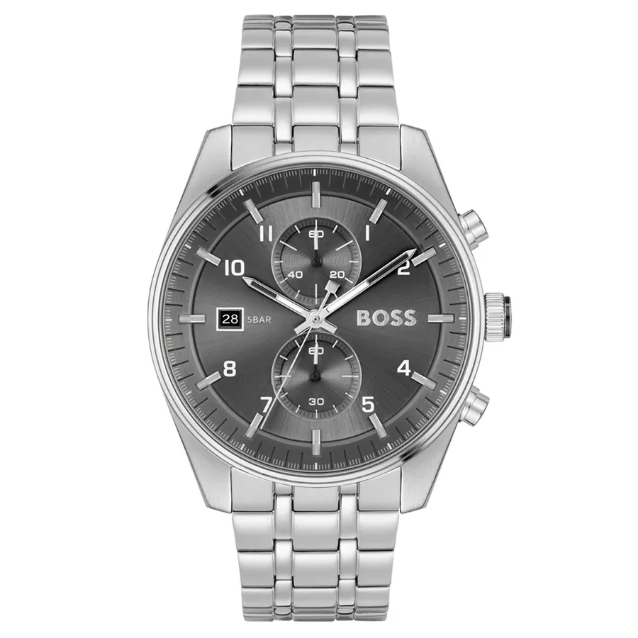 BOSS Skytraveller 44mm Chronograph Grey Dial, front view