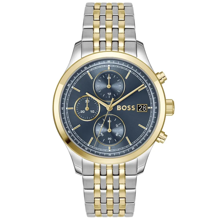BOSS Stratus 41mm Chronograph Blue Dial, front view