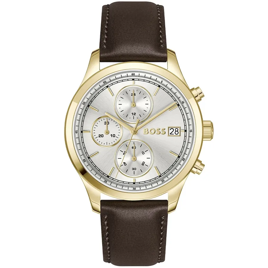 BOSS Stratus 41mm Chronograph White Dial, front view