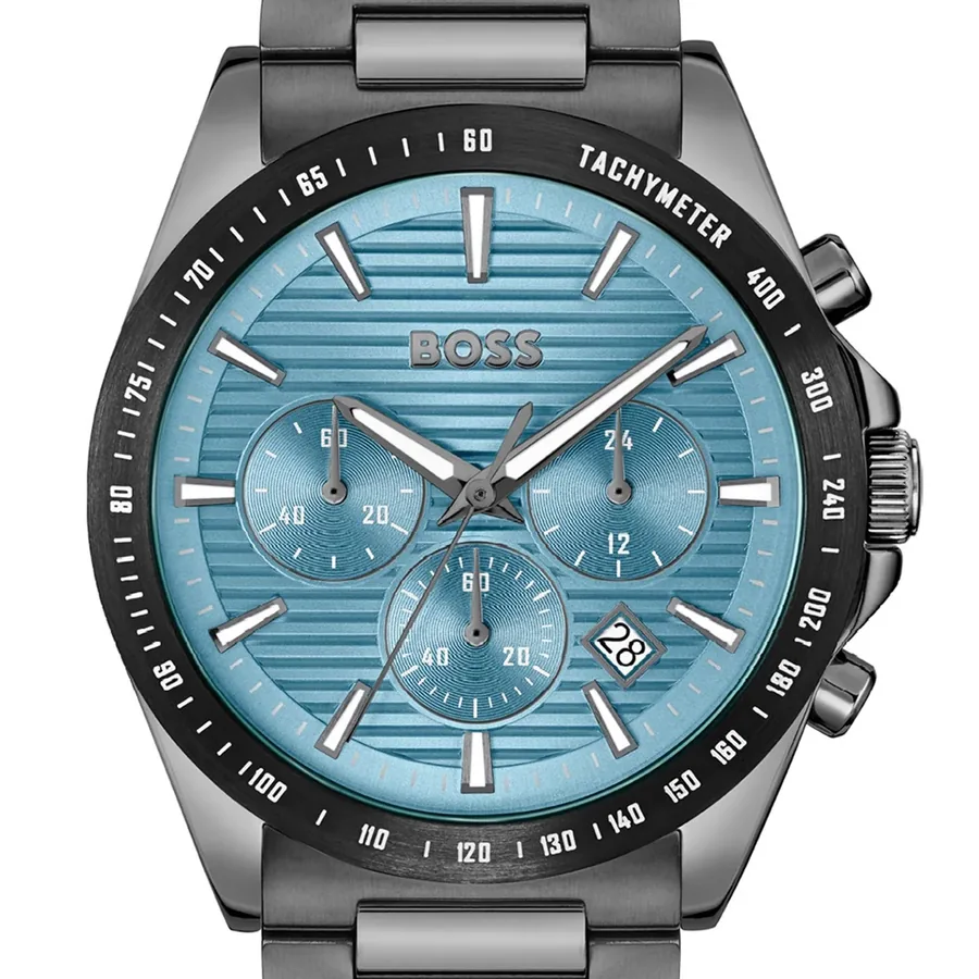 BOSS Strike Chrono 41mm Blue Dial, Grey Stainless Steel Bracelet, view 2