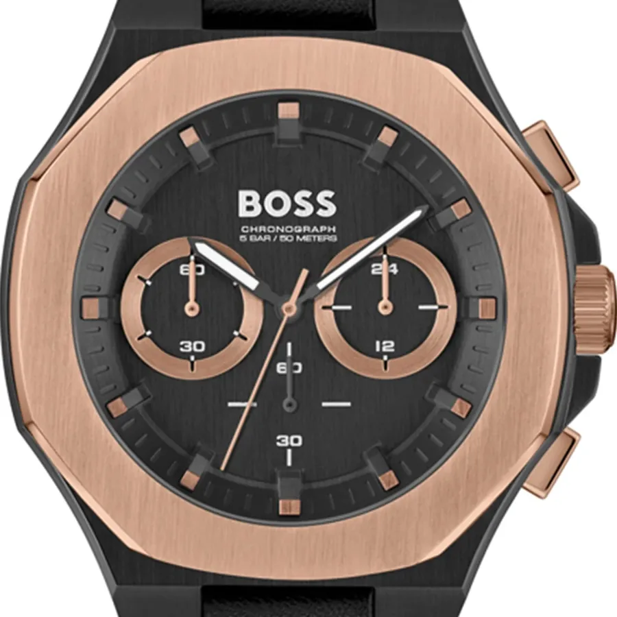BOSS Taper 45mm Chronograph Black Dial, Black Leather Strap, Ref. 1514089, view 2