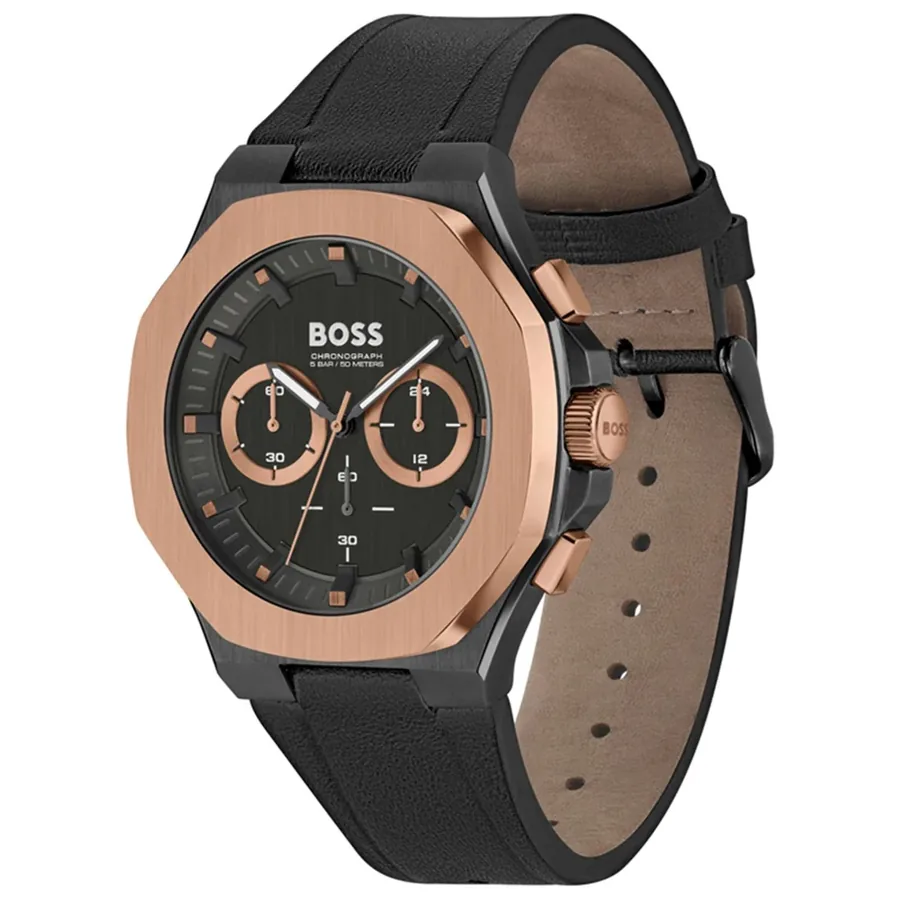 BOSS Taper 45mm Chronograph Black Dial, Black Leather Strap, Ref. 1514089, view 3