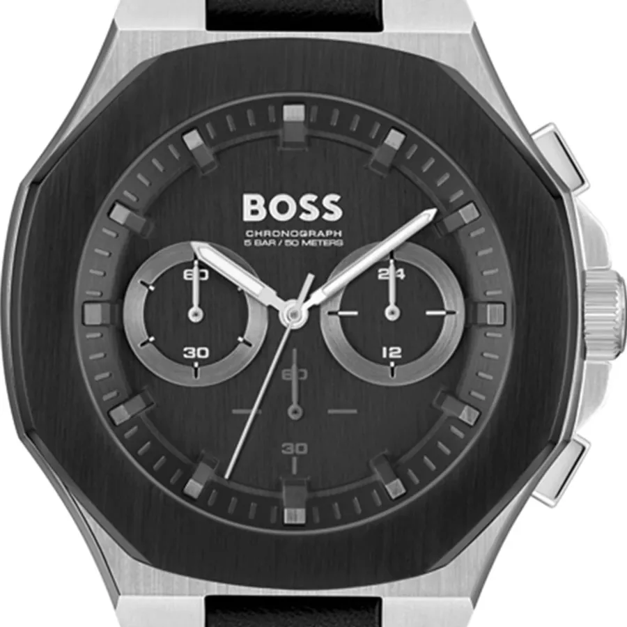 BOSS Taper 45mm Chronograph Black Dial, Black Leather Strap, Ref. 1514085, view 2