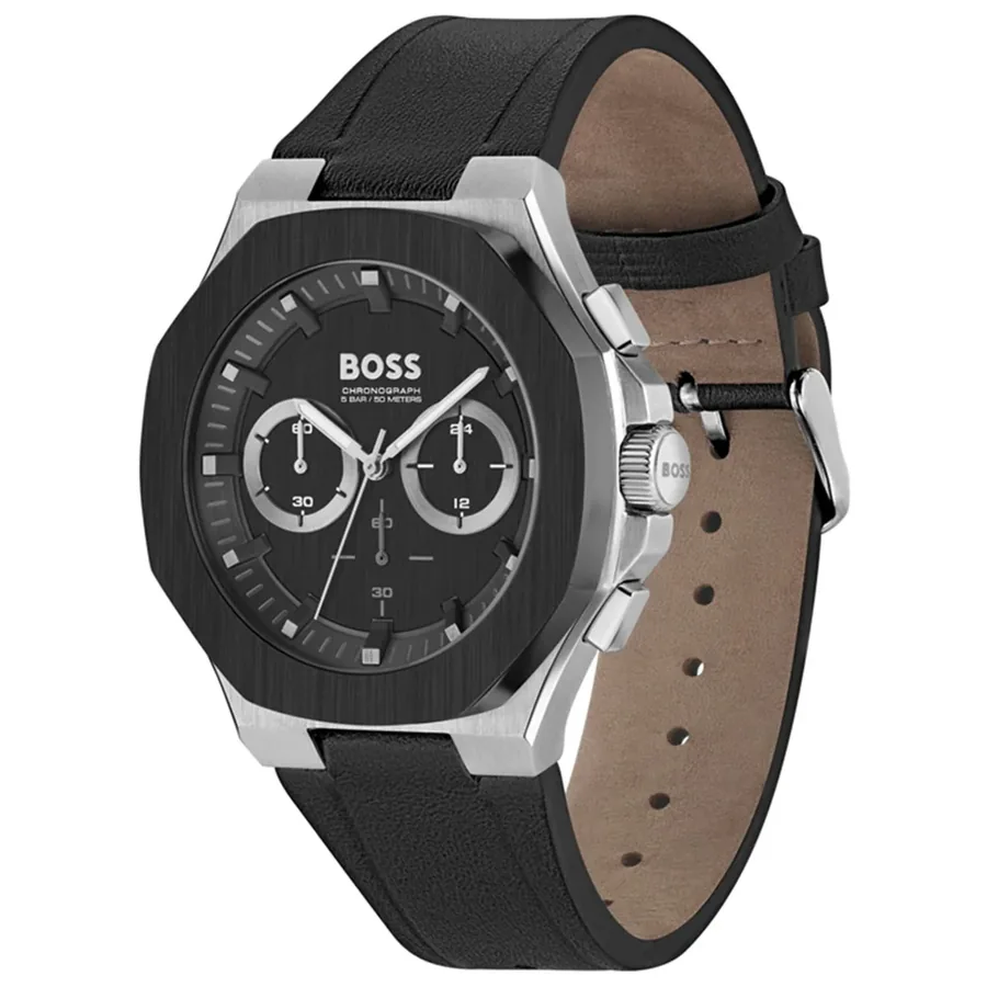 BOSS Taper 45mm Chronograph Black Dial, Black Leather Strap, Ref. 1514085, view 3