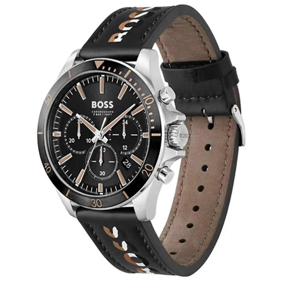 BOSS Troper 44mm Chronograph Black Dial, Black Leather Strap, Ref. 1514121, view 3