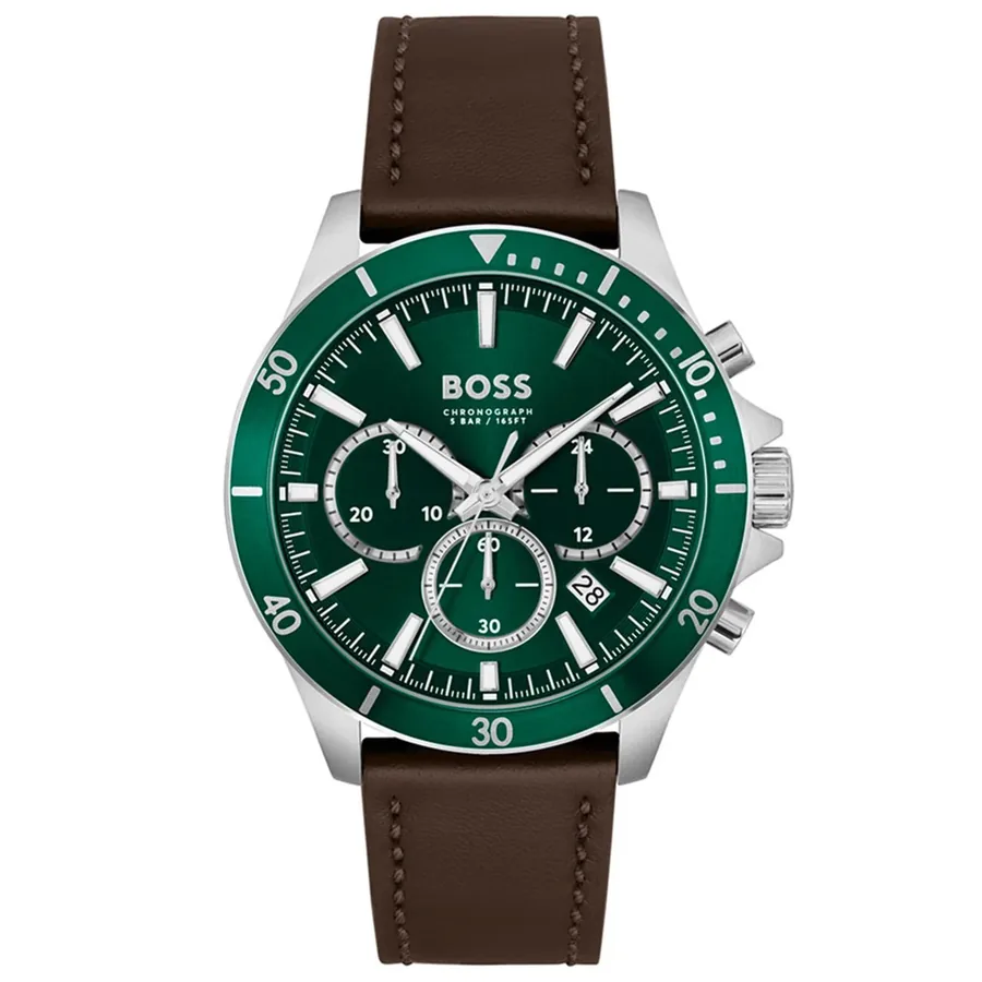 BOSS Troper 44mm Chronograph Green Dial, front view