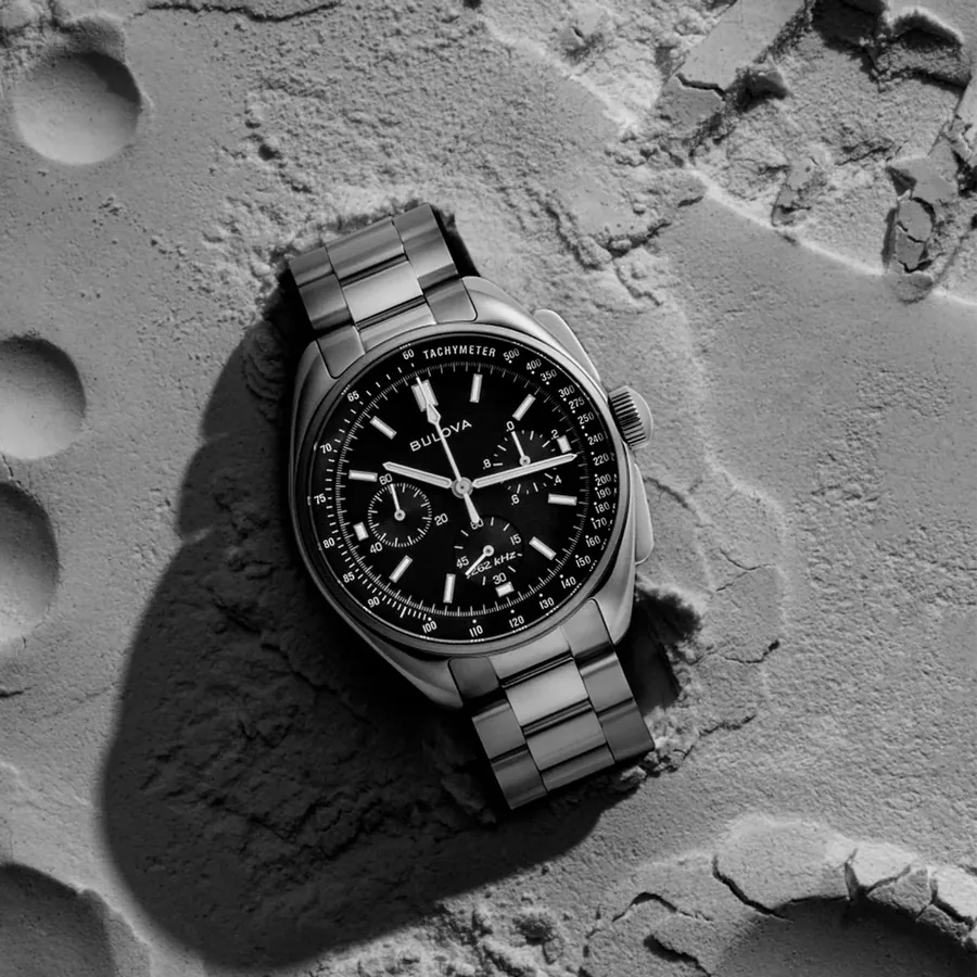 Bulova Archive Series 43mm Chronograph Black Dial, Silver-Tone Stainless Steel Bracelet, Ref. 96K111, view 5
