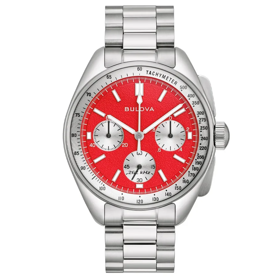 Bulova Archive Series 43mm Chronograph Red Dial, front view
