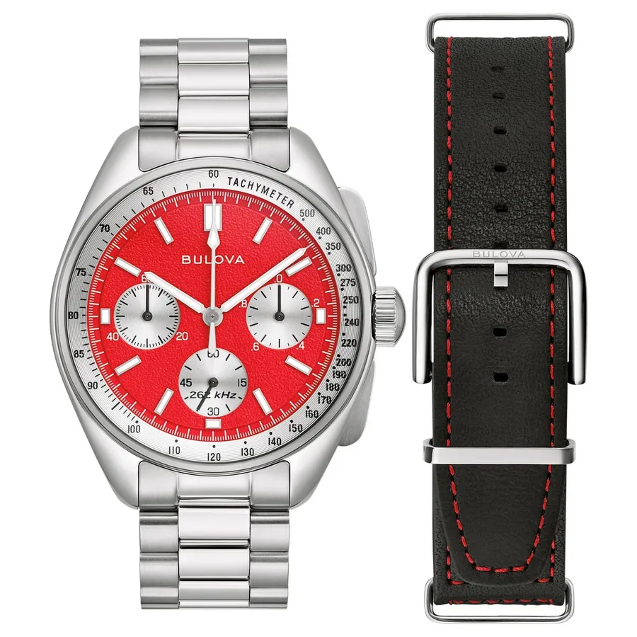 Bulova Archive Series 43mm Chronograph Red Dial, view 5