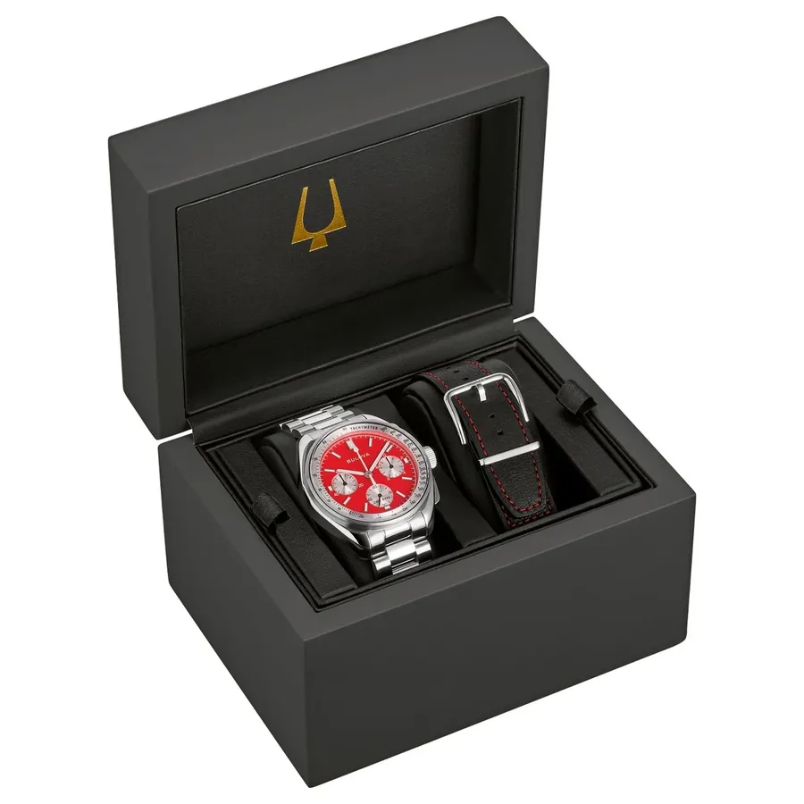 Bulova Archive Series 43mm Chronograph Red Dial, view 6