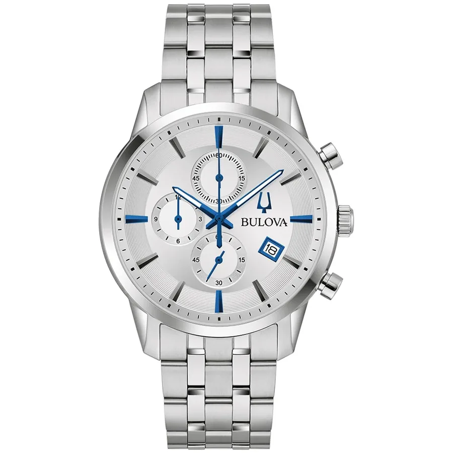 Bulova Classic 41mm Chronograph Silver Dial, front view