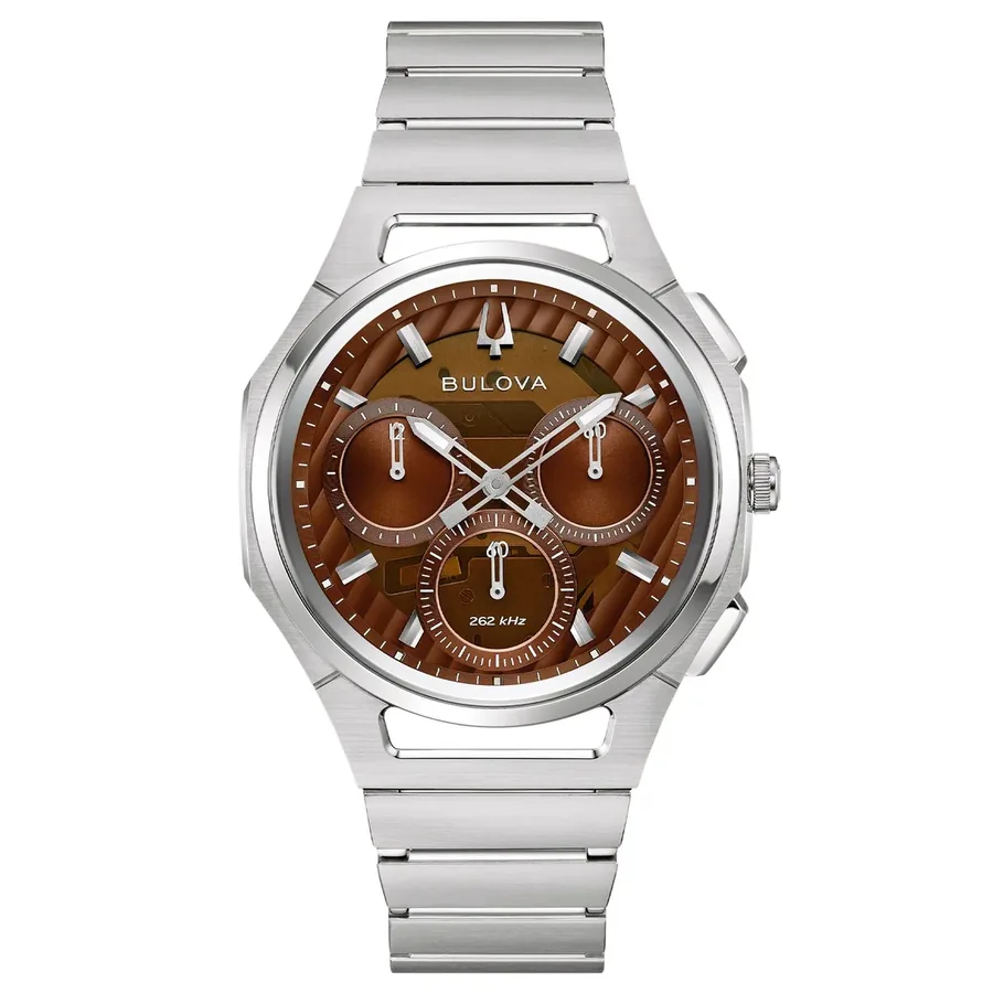 Bulova Curv 41.5mm Chronograph Brown Dial, front view