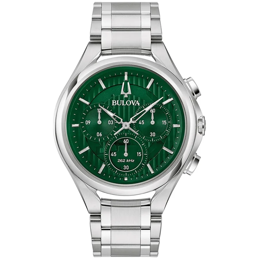 Bulova Curv 44mm Chronograph Green Dial, front view