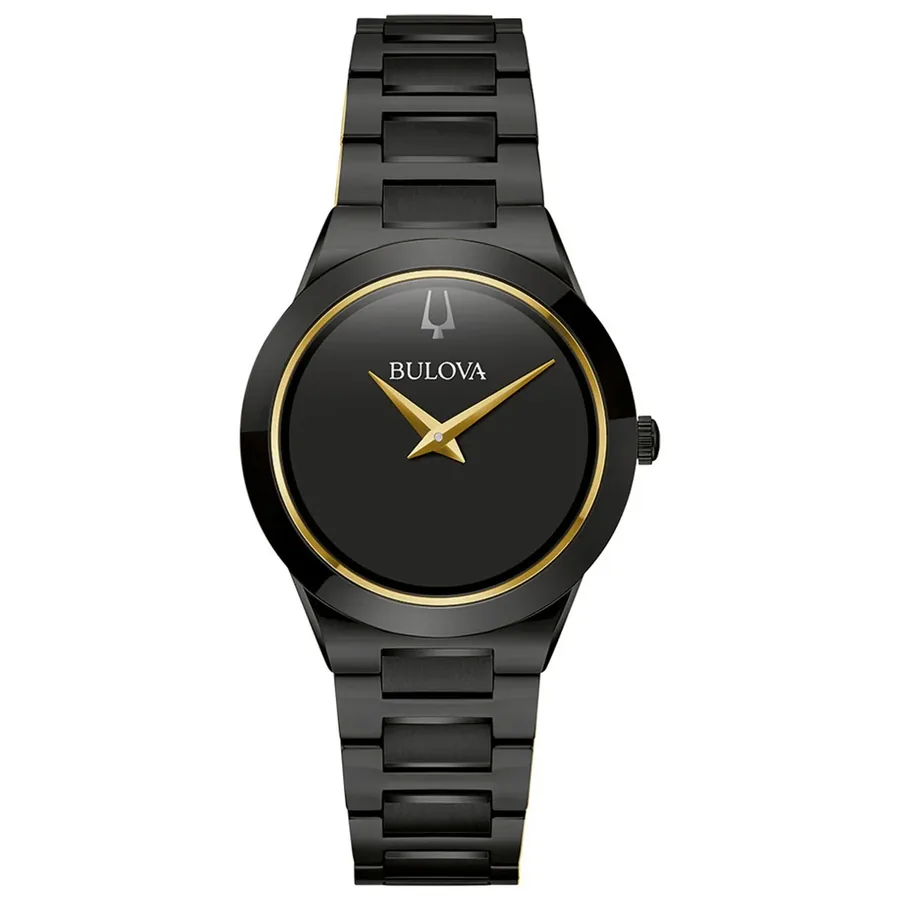 Bulova Futuro 32mm Black Dial, Black Stainless Steel Bracelet, Ref. 98L314, front view