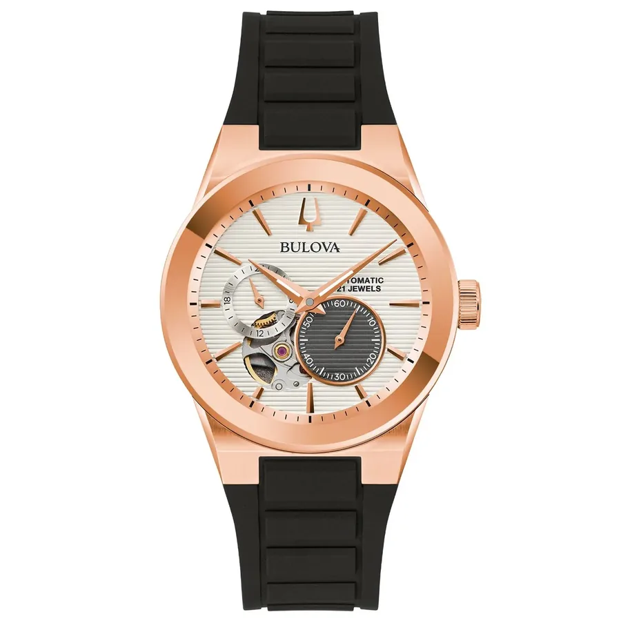 Bulova Futuro 38mm Automatic Silver Dial, front view