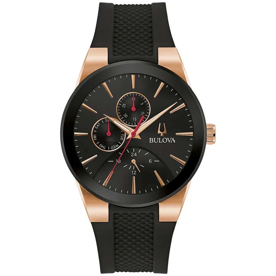 Bulova Futuro 41mm Chronograph Black Dial, front view