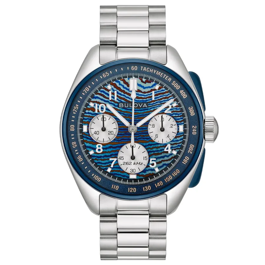 Bulova Lunar Pilot 43mm Chronograph Blue Dial, front view