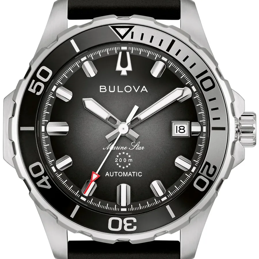 Bulova Marine Star 41mm Automatic Green Dial, Black Silicone Strap, view 3