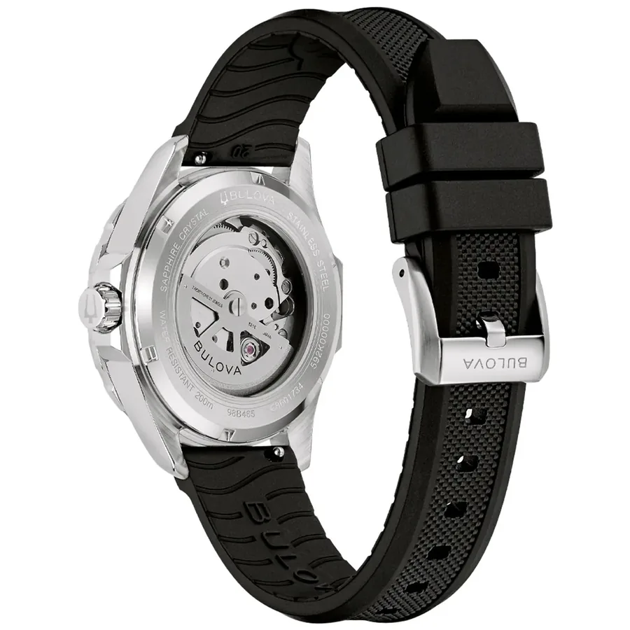 Bulova Marine Star 41mm Automatic Green Dial, Black Silicone Strap, view 5