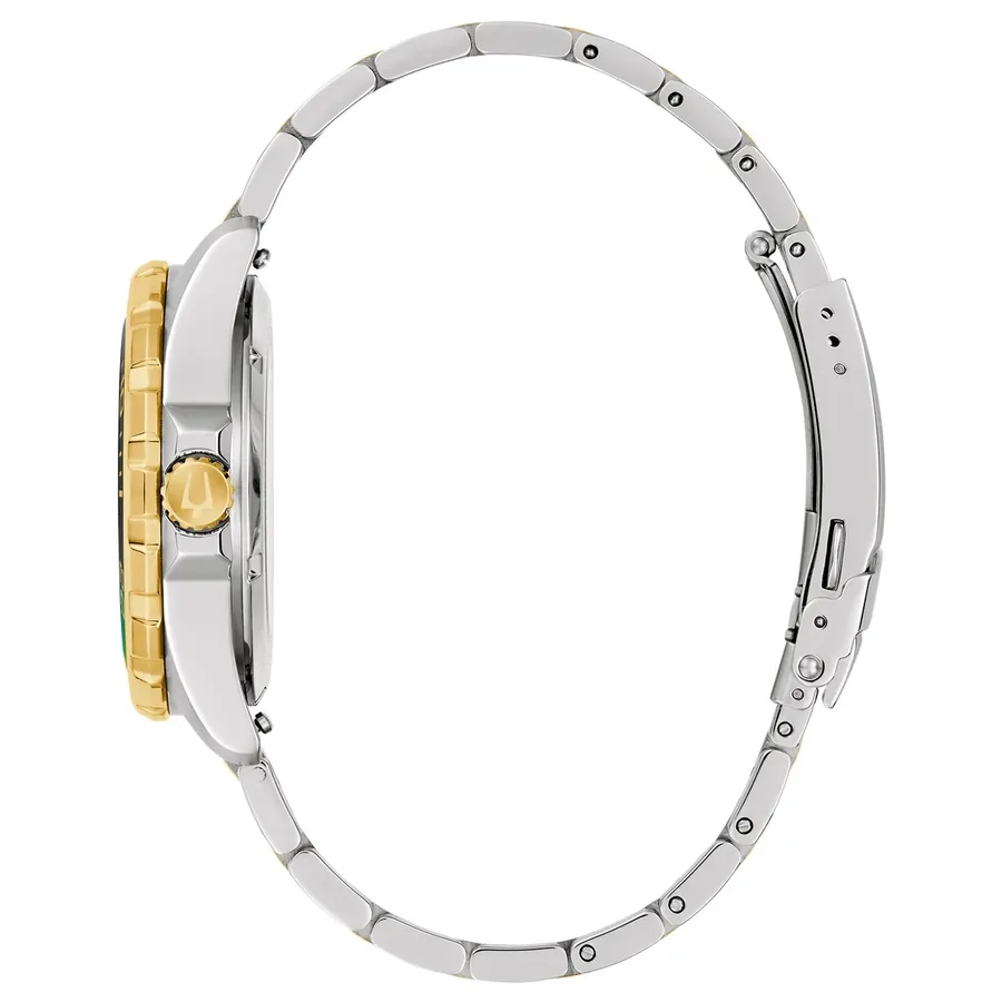 Bulova Marine Star 41mm Automatic Green Dial, Silver and Gold-Tone Stainless Steel Bracelet, view 3