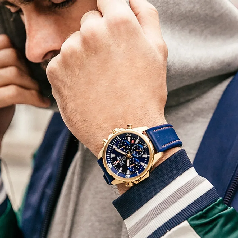 Bulova Marine Star 43mm Blue Dial, Blue Leather Strap, view 7