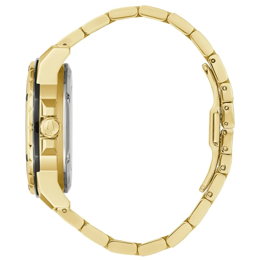 Bulova Marine Star 45mm Automatic Black Dial, Gold-Tone Stainless Steel Bracelet, Ref. 98A273, view 3