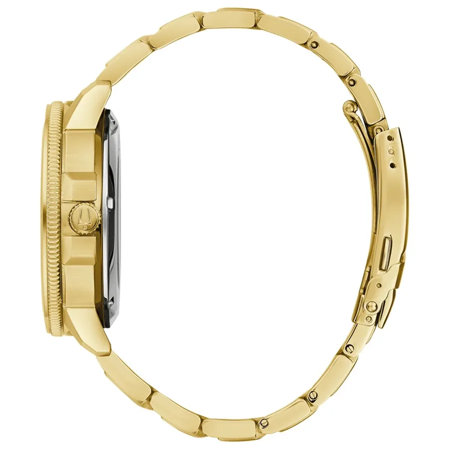 Bulova Marine Star 45mm Automatic Black Dial, Gold-Tone Stainless Steel Bracelet, Ref. 97A174, view 3