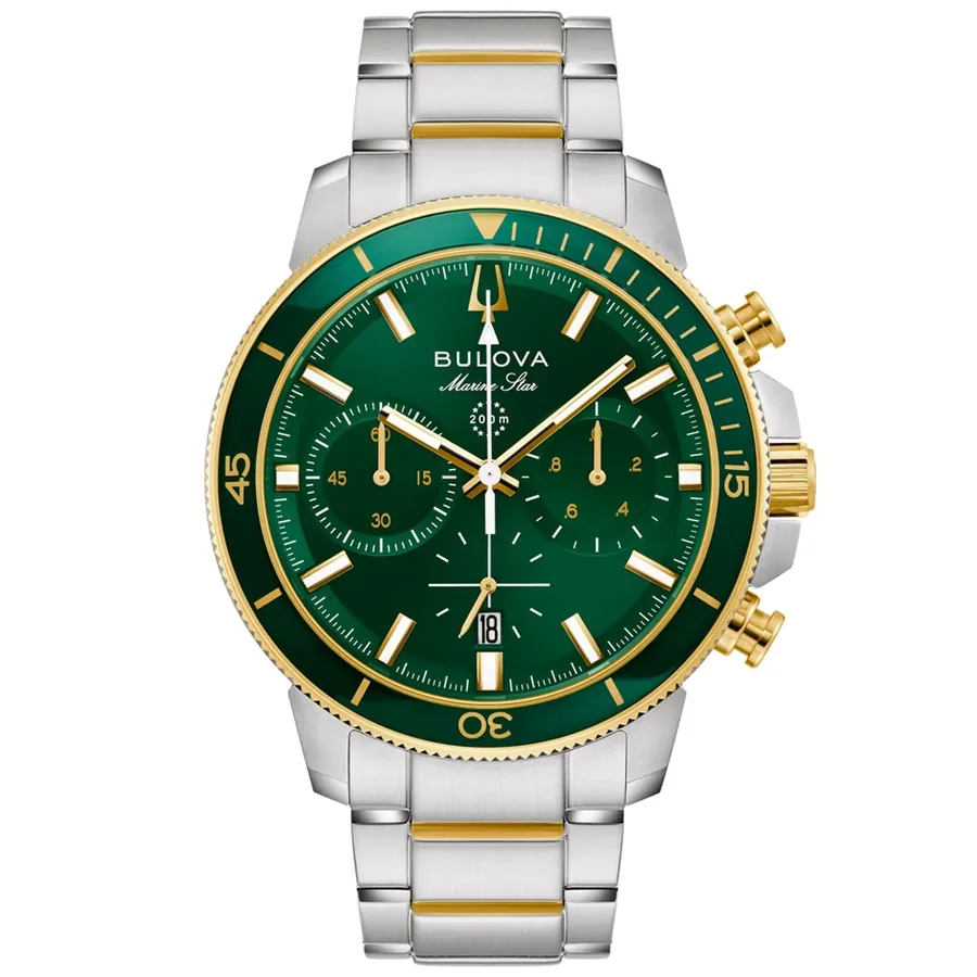 Bulova Marine Star 45mm Chronograph Green Dial, front view