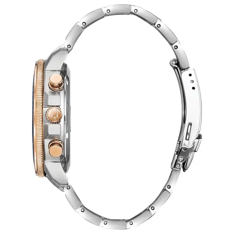 Bulova Marine Star Watch, Silver and Rose Gold-Tone Stainless Steel Bracelet, view 3